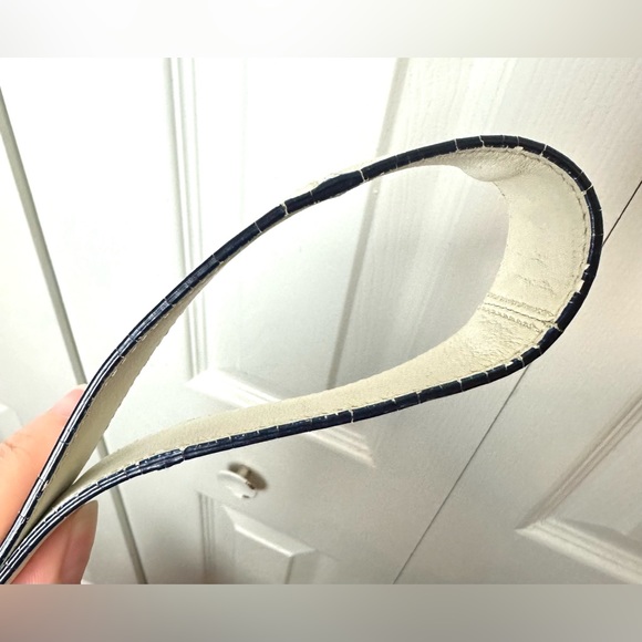 Vtg COACH Signature Jacquard Crossbody Purse Blue Canvas White Leather Y2K Bag - Picture 8 of 16